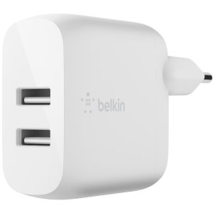 Belkin Boost↑Charge™ Dual USB Wall Charger iPhone Xs Max + câble Lightning - 24W - Blanc