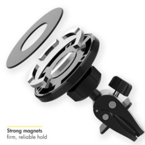 Accezz Support de téléphone voiture iPhone 13 - MagSafe - Grille de ventilation - Magnétique - Noir