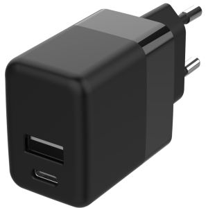 Accezz Wall Charger iPhone Xr - Chargeur - Connexion USB-C et USB - Power Delivery - 20 Watt - Noir