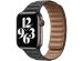 Apple Leather Link Apple Watch Series 1-9 / SE - 38/40/41 mm - Taille S/M - Noir