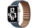 Apple Leather Link Apple Watch Series 1-9 / SE / Ultra (2) - 42/44/45/49 mm - Baltic Blue
