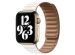 Apple Leather Link Apple Watch Series 1-9 / SE / Ultra (2) - 42/44/45/49 mm - Taille L - Chalk