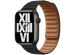 Apple Leather Link Apple Watch Series 1-9 / SE - 38/40/41 mm - Taille M/L - Midnight