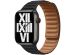 Apple Leather Link Apple Watch Series 1-9 / SE / Ultra (2) - 42/44/45/49mm - Taille S/M - Midnight