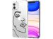 iMoshion Coque Design iPhone 11 - Visage abstrait - Noir