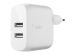 Belkin Boost↑Charge™ Dual USB Wall Charger + câble Lightning - 24W