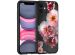 iMoshion Coque Design iPhone 11 - Fleur - Rose / Noir