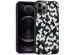 iMoshion Coque Design iPhone 12 (Pro) - Fleur - Blanc / Noir