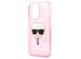 Karl Lagerfeld Coque arrière Karl's Head Silicone Glitter iPhone 13 Pro - Transparent Rose