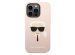 Karl Lagerfeld Coque arrière Karl's Head Liquid Silicone MagSafe iPhone 14 Pro - Rose