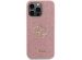 Guess Coque 4G Metal Logo Glitter Backcover iPhone 15 Pro Max - Rose