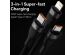 Baseus Flash Series 2 câble de charge rapide 3 en 1 - USB-C vers USB-C / Lightning / Micro-USB - 100 Watt - 1,5 mètres - Noir