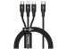 Baseus Rapid Series câble de charge rapide 3-en-1 - USB-C vers USB-C / Lightning / Micro-USB - 20 Watt - 1,5 mètres - Noir