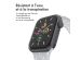 iMoshion Bracelet sport⁺ Apple Watch Series 1-9 / SE - 38/40/41 mm - Taille M/L - Pure Platinum & White