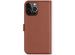 Selencia Étui de téléphone en cuir véritable iPhone 13 Pro Max - Brun clair