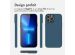 Accezz Coque en cuir avec MagSafe pour l'iPhone 13 Pro Max - Bleu foncé