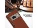 Selencia Étui de téléphone portefeuille en cuir véritable Google Pixel 7 - Brun clair