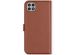 Selencia Étui de téléphone portefeuille en cuir véritable Galaxy A22 (5G) - Brun