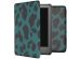 iMoshion ﻿Étui de liseuse portefeuille design Slim Hard Sleepcover Amazon Kindle 10 - Green Leopard