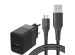 Accezz Chargeur Mural 20W + Câble Micro-USB vers USB - 1 mètre - Noir