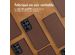 Accezz Étui de téléphone Slim Folio en cuir de qualité supérieure Samsung Galaxy S21 Ultra - Brun
