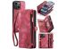 CaseMe Etui de téléphone de luxe en cuir deux iPhone 14 - Rouge