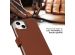 Selencia Étui de téléphone portefeuille en cuir véritable iPhone 14 - Brun clair