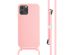iMoshion ﻿Coque en silicone avec cordon iPhone 12 (Pro) - Rose