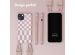 Selencia ﻿Coque design en silicone avec cordon amovible iPhone 14 - Irregular Check Sand Pink