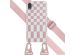 Selencia ﻿Coque design en silicone avec cordon amovible iPhone Xr - Irregular Check Sand Pink