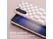 Selencia ﻿Coque design en silicone avec cordon amovible Samsung Galaxy S23 - Irregular Check Sand Pink