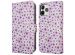 iMoshion ﻿Étui de téléphone portefeuille Design iPhone 12 (Pro) - Purple Flowers