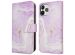 iMoshion ﻿Étui de téléphone portefeuille Design iPhone 12 (Pro) - Purple Marble