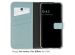 Selencia Étui de téléphone portefeuille en cuir véritable Samsung Galaxy S24 - Air Blue