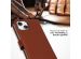 Selencia Étui de téléphone portefeuille en cuir véritable iPhone 15 - Brun clair