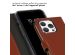 Selencia Étui de téléphone portefeuille en cuir véritable iPhone 15 Pro - Brun clair