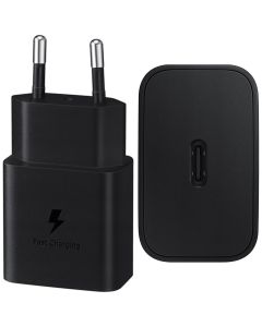 Samsung ﻿Adaptateur secteur original - Chargeur - Connexion USB-C - Charge rapide - 15W - Noir