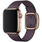 Apple Leather Band Modern Buckle Apple Watch Series 1-9 / SE - 38/40/41 mm - Taille M - Aubergine