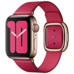 Apple Leather Band Modern Buckle Apple Watch Series 1-9 / SE - 38/40/41 mm - Taille L - Raspberry