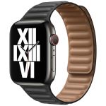 Apple Leather Link Apple Watch Series 1-9 / SE / Ultra (2) - 42/44/45/49 mm - Taille M/L - Black