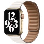 Apple Leather Link Apple Watch Series 1-9 / SE / Ultra (2) - 42/44/45/49 mm - Taille S/M - Chalk