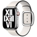 Apple Leather Band Modern Buckle Apple Watch Series 1-9 / SE - 38/40/41 mm - Taille M - Chalk