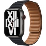 Apple Leather Link Apple Watch Series 1-9 / SE / Ultra (2) - 42/44/45/49 mm - Taille M / L - Midnight