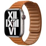 Apple Leather Link Apple Watch Series 1-9 / SE / Ultra (2) - 42/44/45/49 mm - Taille S/M - Golden Brown