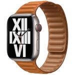 Apple Leather Link Apple Watch Series 1-9 / SE / Ultra (2) - 42/44/45/49 mm - Taille M/L - Golden Brown