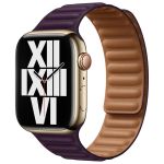 Apple Leather Link Apple Watch Series 1-9 / SE / Ultra (2) - 42/44/45/49 mm - Taille S/M - Dark Cherry