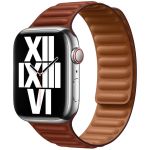 Apple Leather Link Apple Watch Series 1-9 / SE / Ultra (2) - 42/44/45/49 mm - Taille S/M - Umber