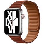 Apple Leather Link Apple Watch Series 1-9 / SE / Ultra (2) - 42/44/45/49 mm - Taille M/L - Umber