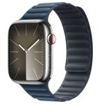 Apple Leather Link Apple Watch Series 1-9 / SE / Ultra (2) - 42/44/45/49 mm - Taille M/L - Baltic Blue