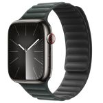 Apple Leather Link Apple Watch Series 1-9 / SE / Ultra (2) - 42/44/45/49 mm - Taille M/L - Evergreen